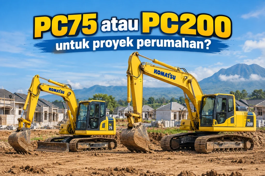 rental alat berat sewa excavator pc75 dan excavator pc200 surabaya sidoarjo gresik pasuruan lamongan mojokerto malang dan jawa timur