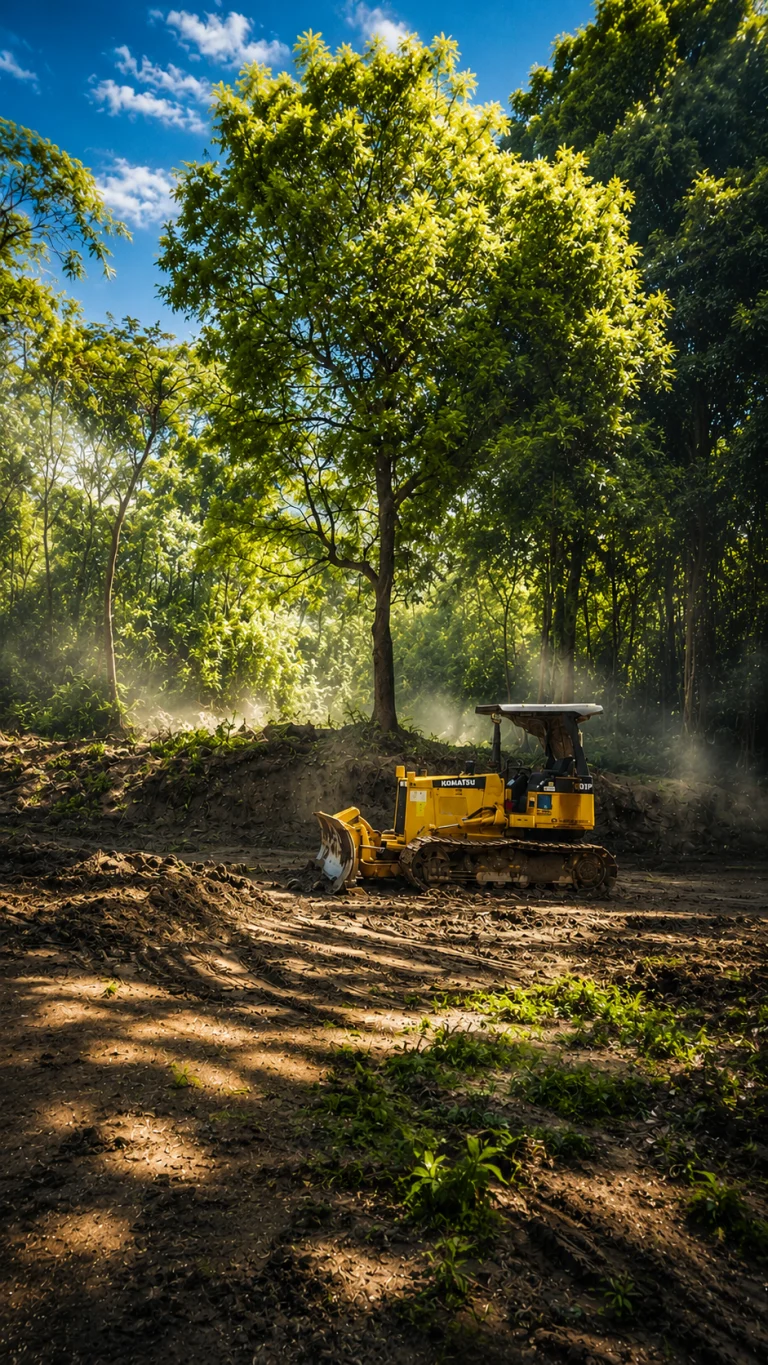 Dozer D31 Pekerjaan Perataan Tanah di Pabrik Semen Gresik Jawa Timur, Proyek Pengurukan dan Proyek Land Clearing